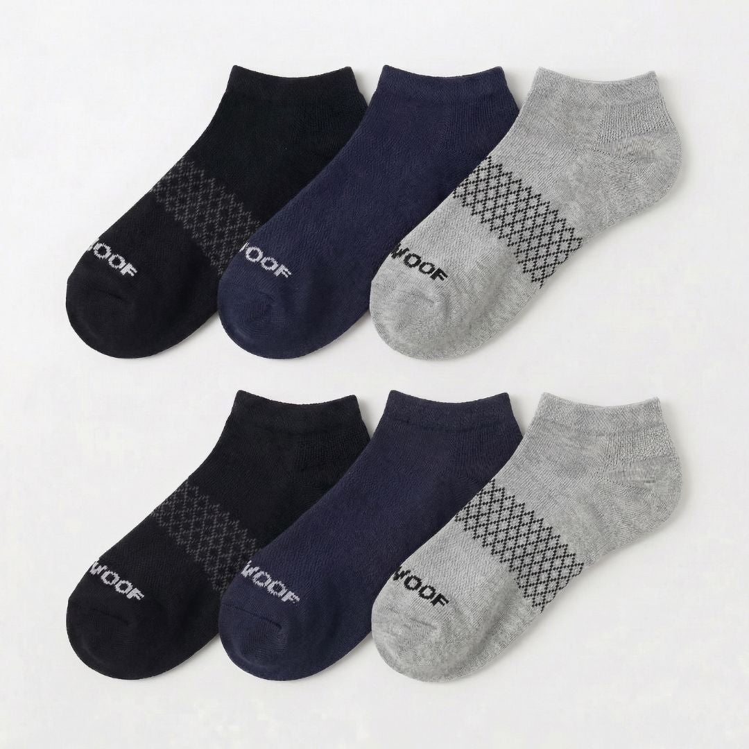 Classic Colours Bamboo Ankle Compression Socks 6 Pack