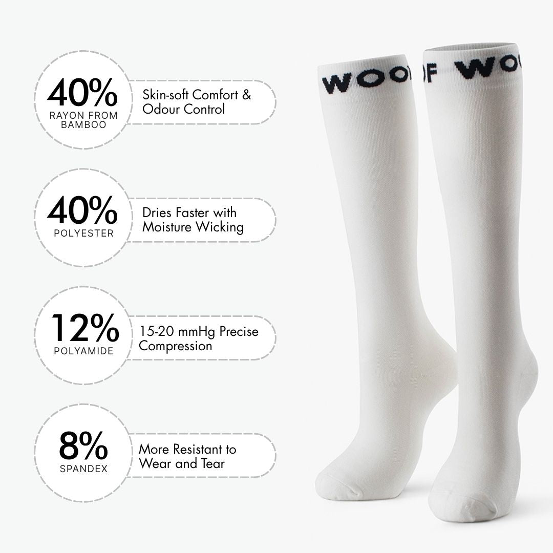 White Bamboo Compression Socks