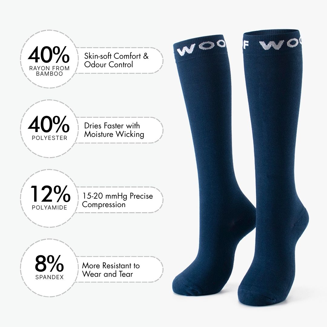 Caribbean Blue Bamboo Compression Socks