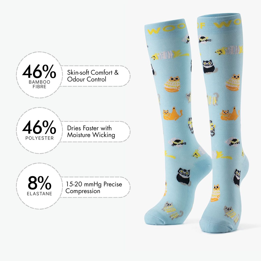 Cool Cats Bamboo Compression Socks