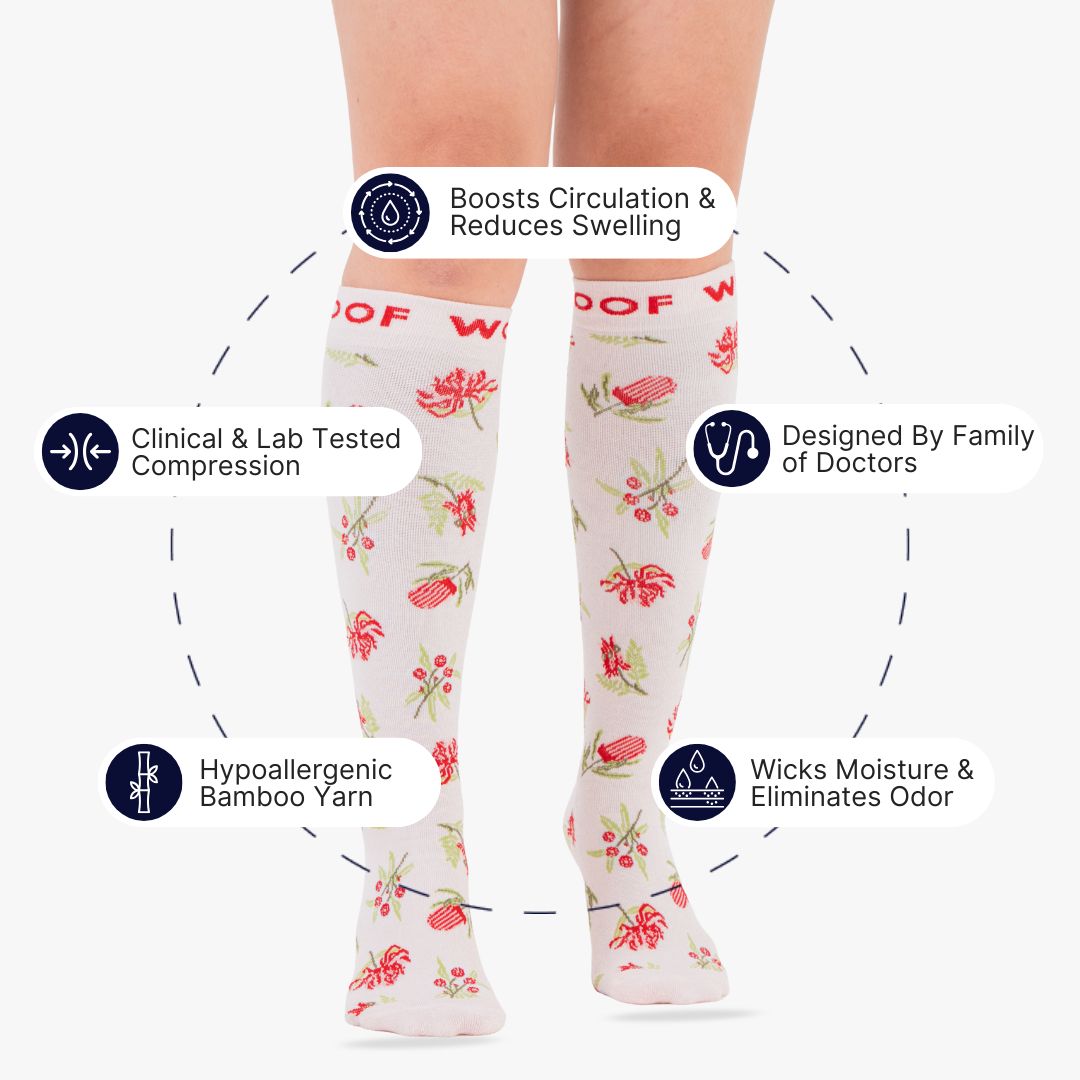 Bushland Blooms Bamboo Compression Socks