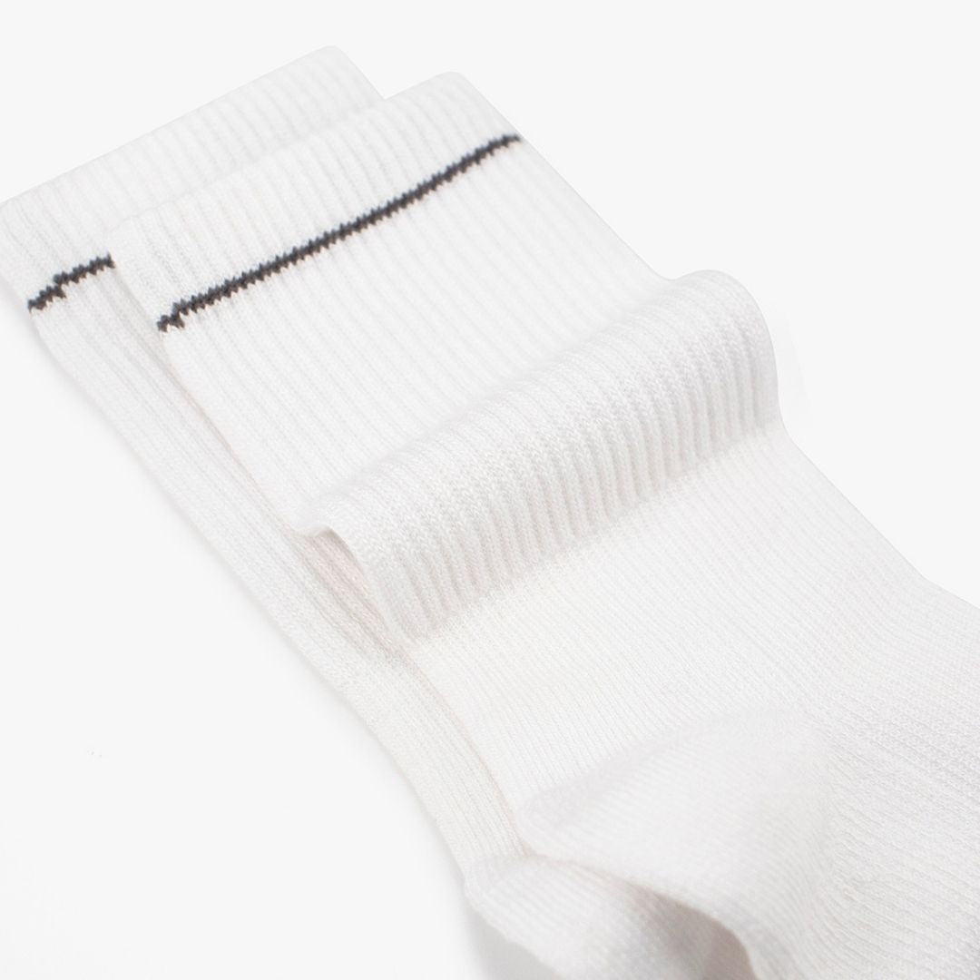 White Bamboo Crew Compression Socks