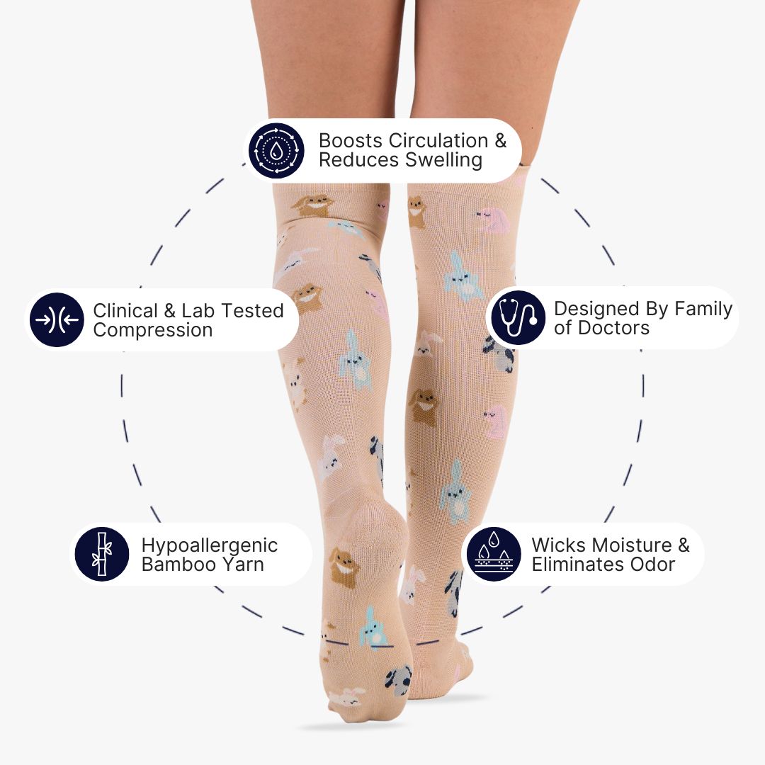 Bunnies Bamboo Compression Socks